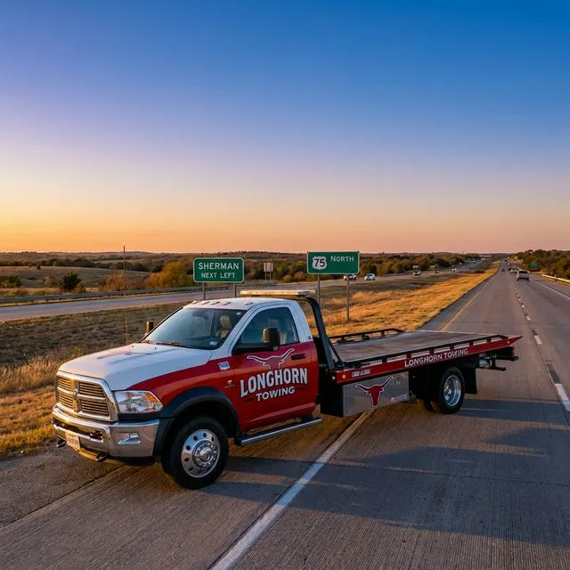 Professional towing and roadside assistance in Sherman Tx by LongHorn Towing